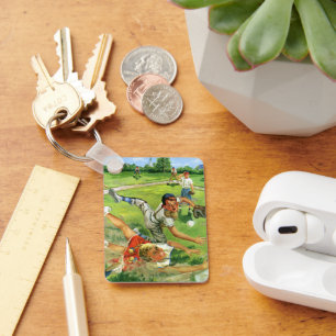 sport Baseball, kinderploegen spelen Sleutelhanger