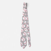 Sport Baseball Red White Grey Pattern Novelty Stropdas (Voorkant)