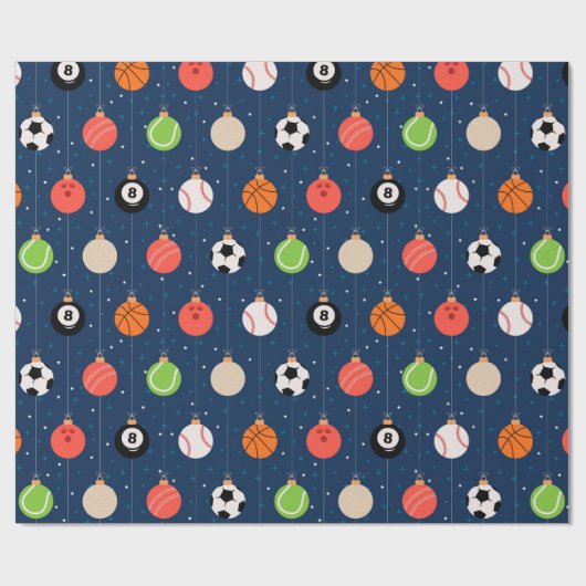 Sport Baseball Soccer Fun kerstdecoratie Cadeaupapier (Vlak)