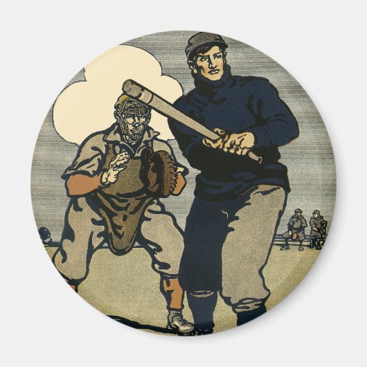  sport Baseball-spelers, stijlvolle kunst Magneet (Voorkant)