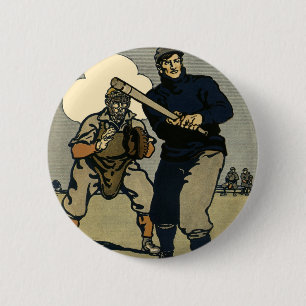 sport Baseball-spelers, stijlvolle kunst Ronde Button 5,7 Cm
