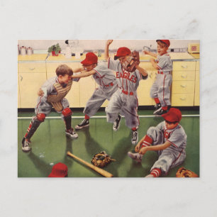  sport Baseball Team, jongens Roughhousing Briefkaart
