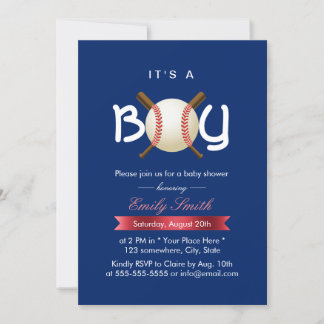 Sport Baseball Theme Het is een Jongen Baby shower Kaart
