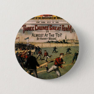  sport Baseball Three Chums Magazine Hoesje Ronde Button 5,7 Cm