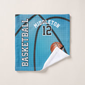 Sport 🏀 basket-ball - Bleu / Personnaliser (Gant de toilette)