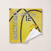 Sport 🏀 basket-ball - Jaune | Texte do-it-yoursel (Gant de toilette)