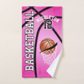 Sport 🏀 basket-ball - Rose / Personnaliser (Serviette à main)