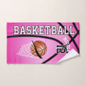Sport 🏀 basket-ball - Rose / Personnaliser (Serviette à main)