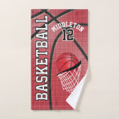 Sport 🏀 basket-ball - Rouge | Personnaliser (Serviette à main)