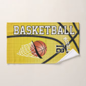 Sport 🏀 basket-ball sur Arrière - plan jaune (Serviette à main)
