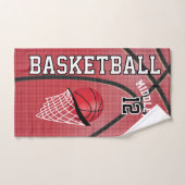 Sport 🏀 Basketbal - Rood | personaliseren Bad Handdoek (Handdoek)