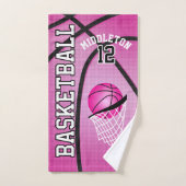 Sport 🏀 Basketbal - Roze | personaliseren Bad Handdoek (Handdoek)
