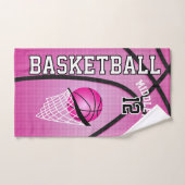 Sport 🏀 Basketbal - Roze | personaliseren Bad Handdoek (Handdoek)