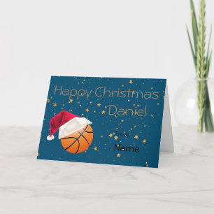 Sport Basketbal Vakantie Kerstmis Gepersonaliseerd Feestdagen Kaart