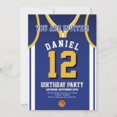 Sport Basketball 12 Anniversaire Invitation (Devant)