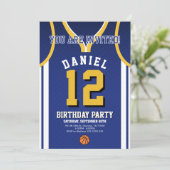 Sport Basketball 12 Anniversaire Invitation (Debout devant)