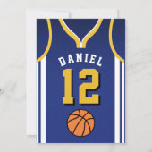 Sport Basketball 12 Birthday Invite  Kaart (Achterkant)