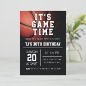 Sport Basketball Birthday Uitnodiging (Staand voorkant)
