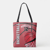 Sport Basketball | DIY-tekst - rood Draagtas (Achterkant)