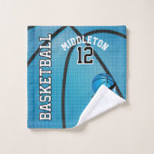 Sport 🏀 Basketball - Licht Blauw | DIY-tekst Bad Handdoek (Wasdoekje)