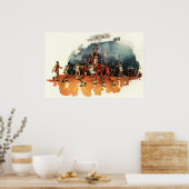  sport Basketball-spel, Basketball-spelers Poster (Keuken)