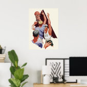  Sport, Basketball-spelers in een game Poster (Thuiskantoor)