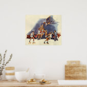  sport Basketball, spelers in een game Poster (Keuken)