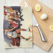  sport Basketball, spelers in een game Theedoek (Quarter Fold)