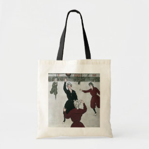 sport, basketbalspelers voor vrouwen in het spel tote bag