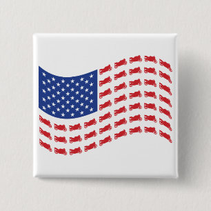 sPORT-bIKE-fLAG-WAVE Vierkante Button 5,1 Cm