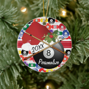 Sport Billiards Pool Player - Kerstmis Keramisch Ornament