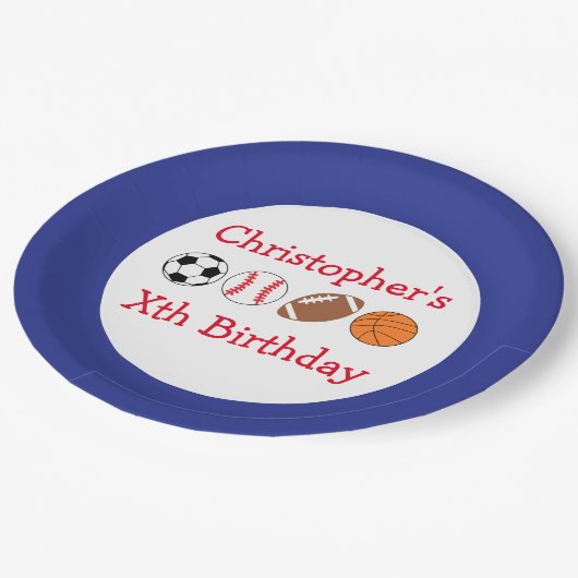 Sport Birthday Papieren Bordje (Gekanteld)