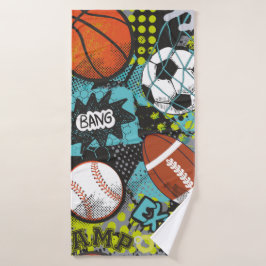 Sport Birthday Party I Sport Balls Badhanddoek