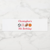 Sport Birthday Waterfles Etiket (Enkel label)