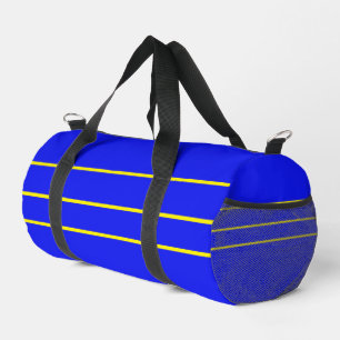 Sport Bleu Sportif Avec Sac Duffel Jaune De Nuit