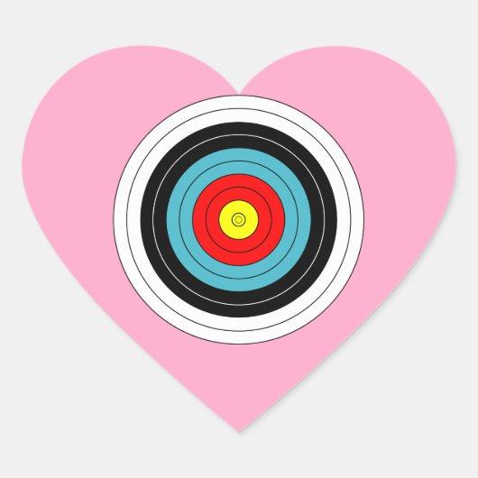 Sport boogschieten Doel op anjer roze hart Hart Sticker (Voorkant)