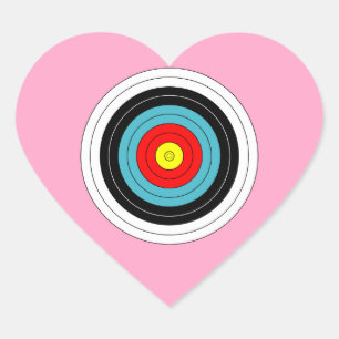 Sport boogschieten Doel op anjer roze hart Sticker