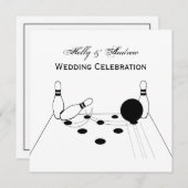 Sport Bowling Bal en Pins Uitnodiging (Voorkant / Achterkant)