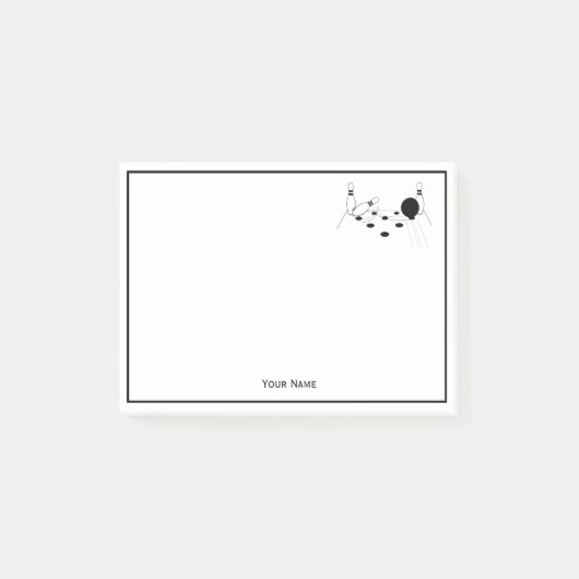 Sport Bowling Ball en Pins Post-it® Notes (Voorkant)