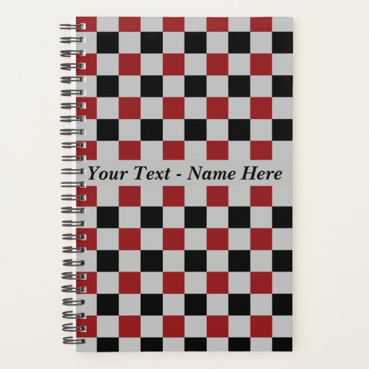 Sport Checkered Planner met aangepaste tekst (Voorkant)