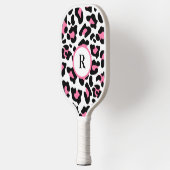 Sport Cute Pink Fun Animal Print Monogram  Pickleball Paddle (Links)
