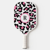 Sport Cute Pink Fun Animal Print Monogram  Pickleball Paddle (Achterkant)