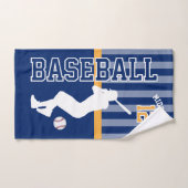 Sport de baseball en bleu foncé et or (Serviette à main)