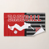 Sport de baseball en rouge et noir (Serviette à main)