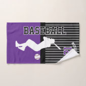 Sport de baseball - violet et noir (Serviette à main)