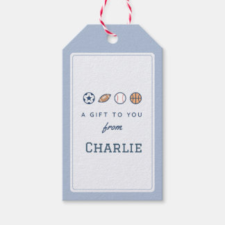 Sport "Een cadeau van" Jongensnaam sticker Cadeaulabel