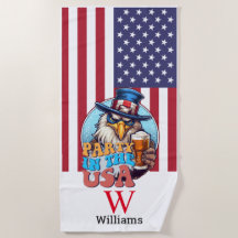 SPORT Feest In USA Monogram Strandhanddoek