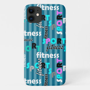 Sport Fitness Helder tekstpatroon voor sportkledin iPhone 11 Hoesje