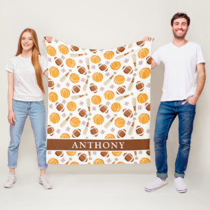 Sport Football, Basketball, Baseball Persoonlijk Fleece Deken