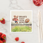 Sport football eerste jaar down boy 1e verjaardag servet (Insitu)